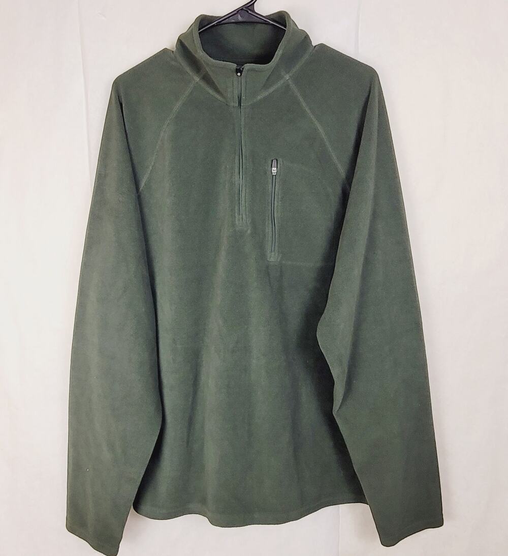 L.L. Bean green fleece quarter zip shirt Size XL Preppy Gorpcore Comfycore